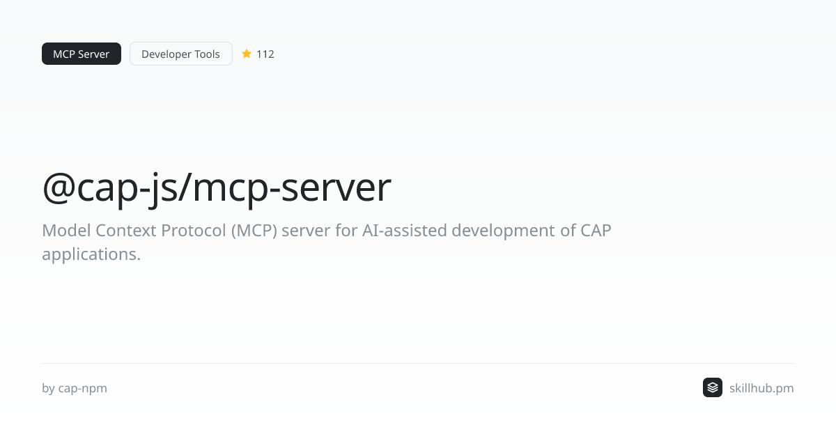 @cap-js/mcp-server — MCP Server
