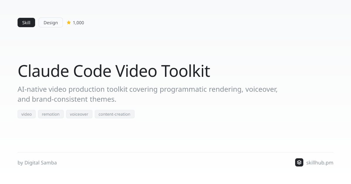 Claude Code Video Toolkit — Skill