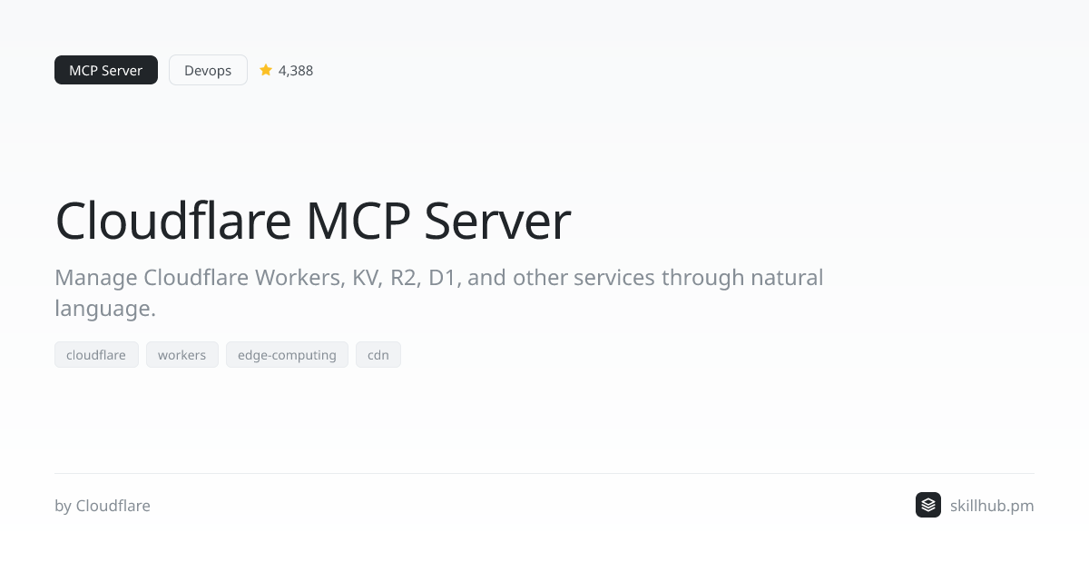Cloudflare MCP Server — MCP Server