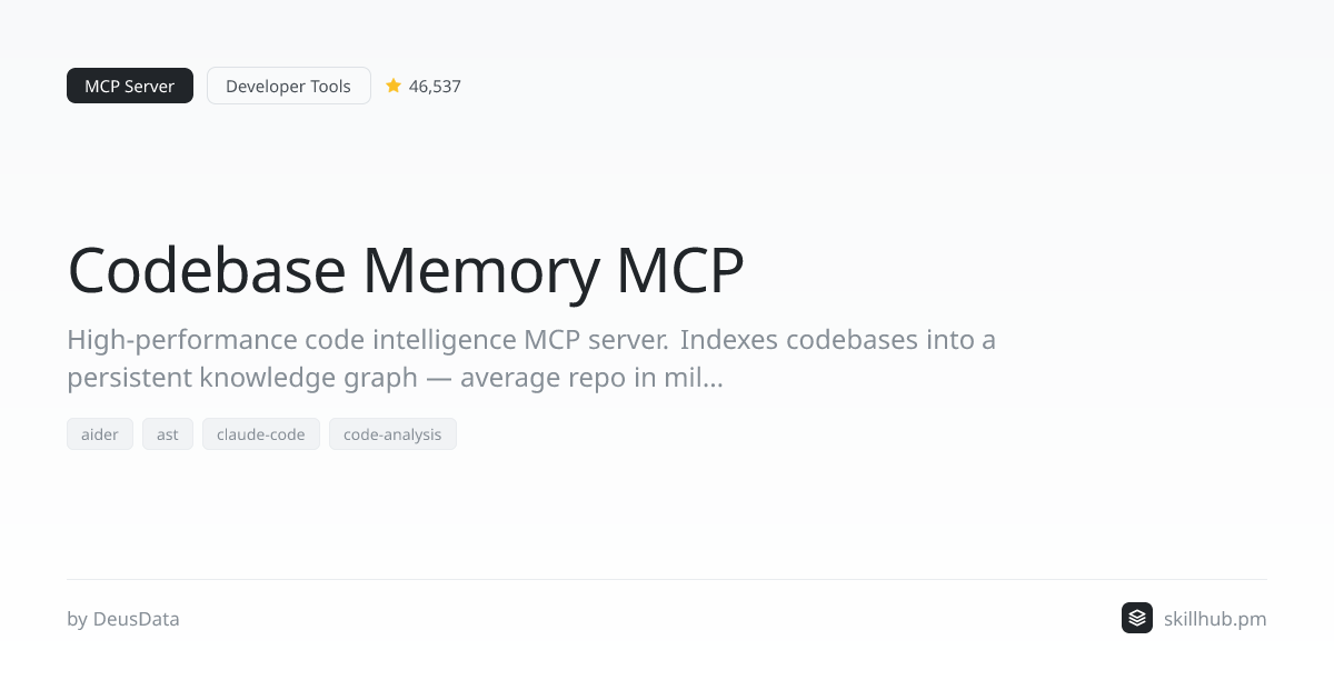 Codebase Memory MCP — MCP Server