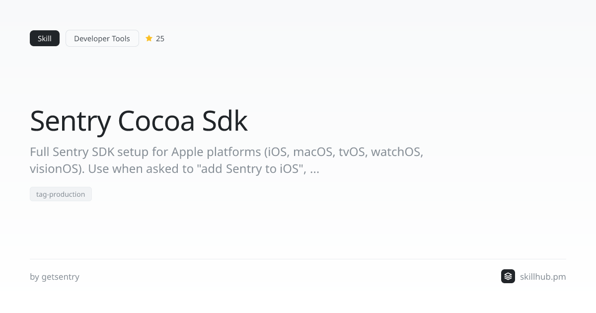 Sentry Cocoa Sdk — Skill
