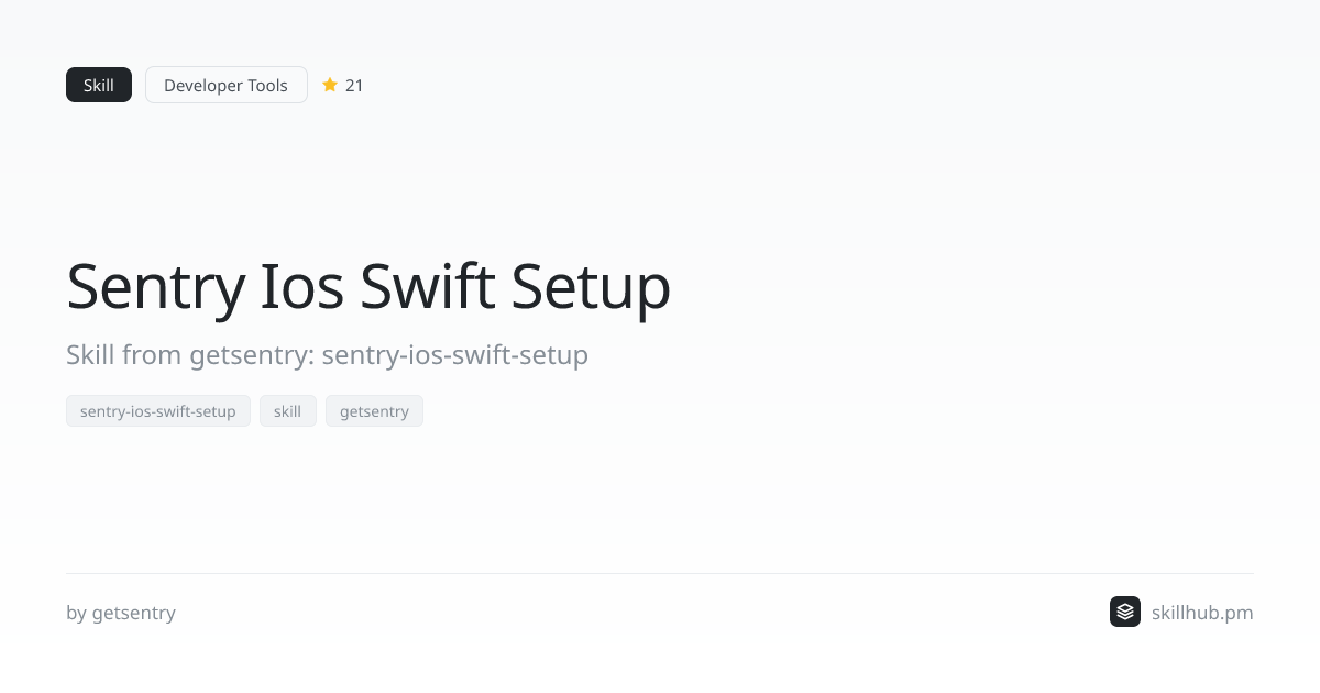 Sentry Ios Swift Setup — Skill