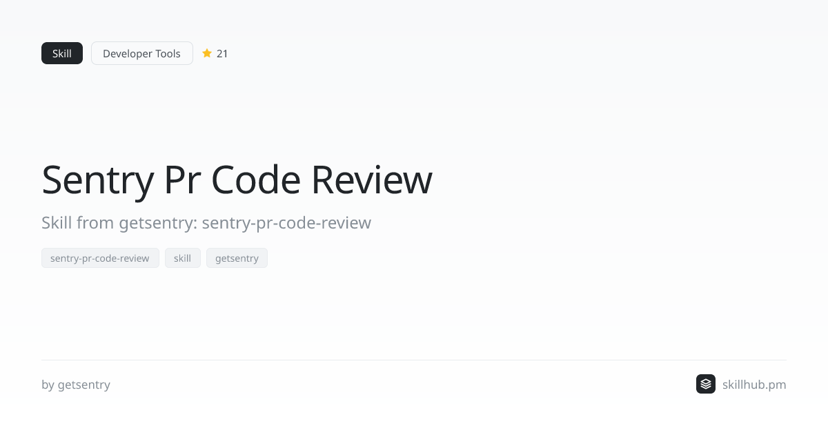 Sentry Pr Code Review — Skill