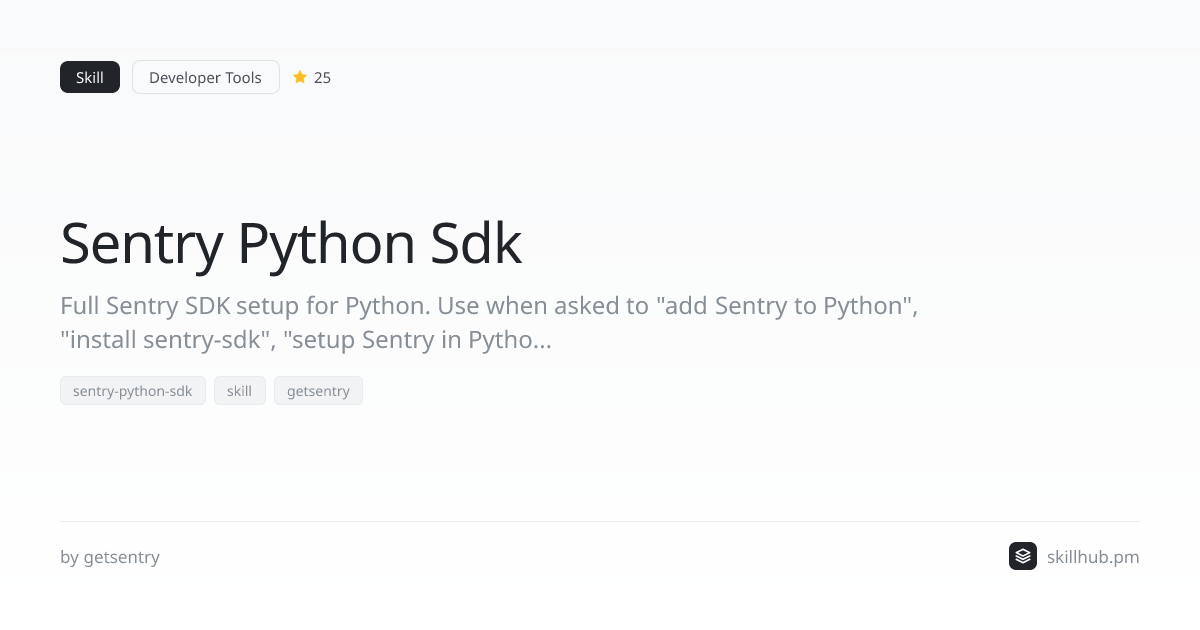Sentry Python Sdk — Skill
