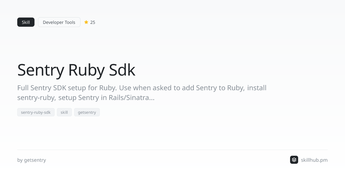 Sentry Ruby Sdk — Skill