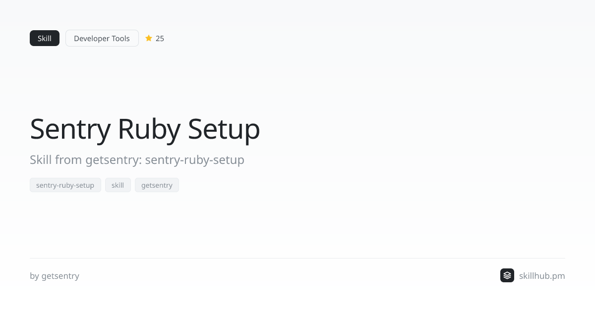 Sentry Ruby Setup — Skill