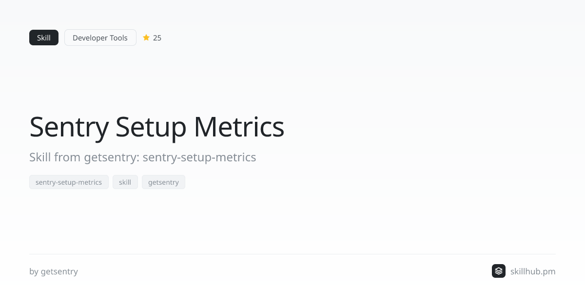 Sentry Setup Metrics — Skill