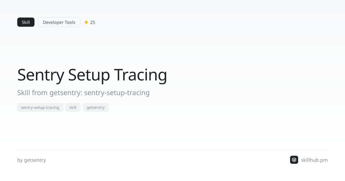 Sentry Setup Tracing — Skill