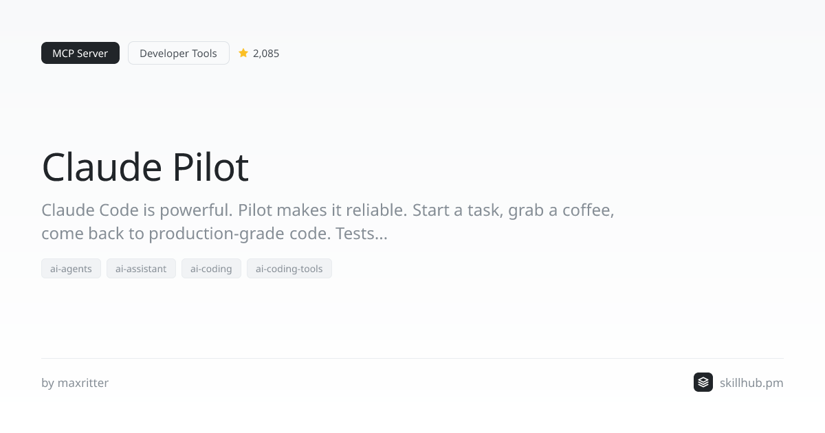 Claude Pilot — MCP Server