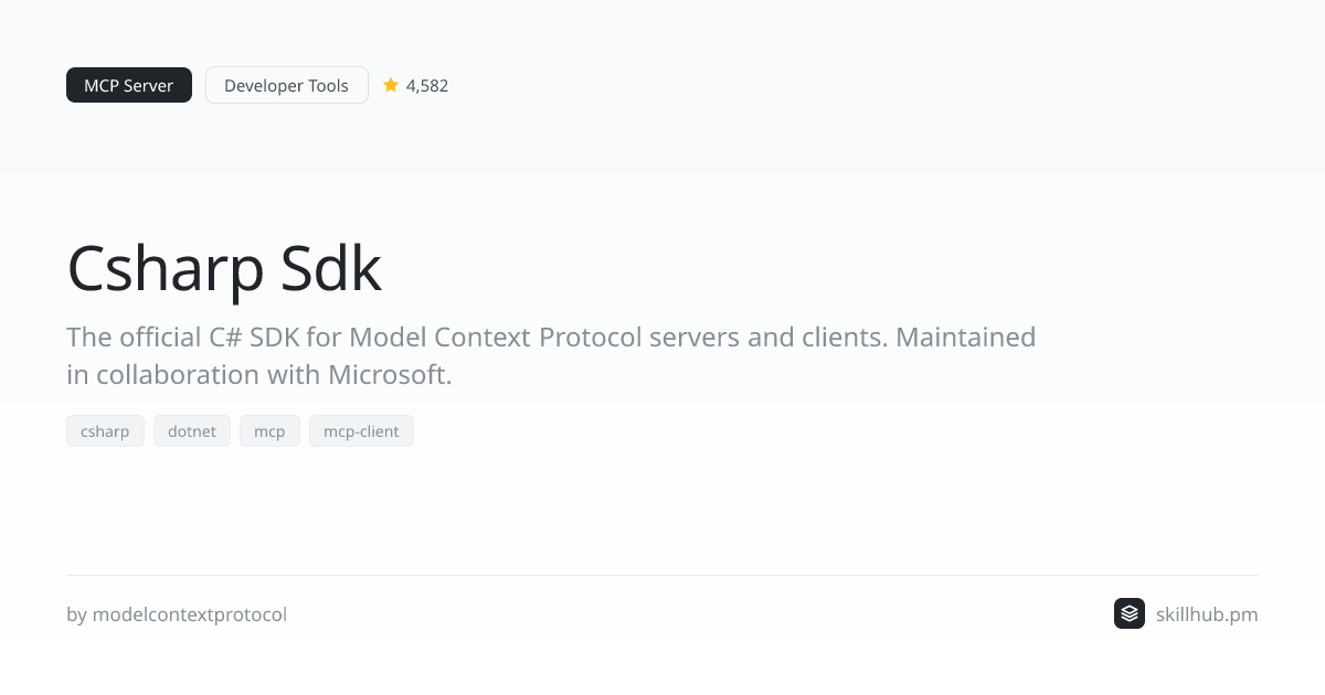 Csharp Sdk — MCP Server