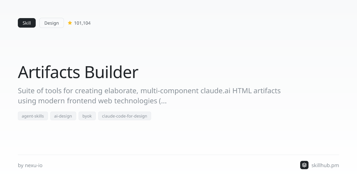 Artifacts Builder — Skill